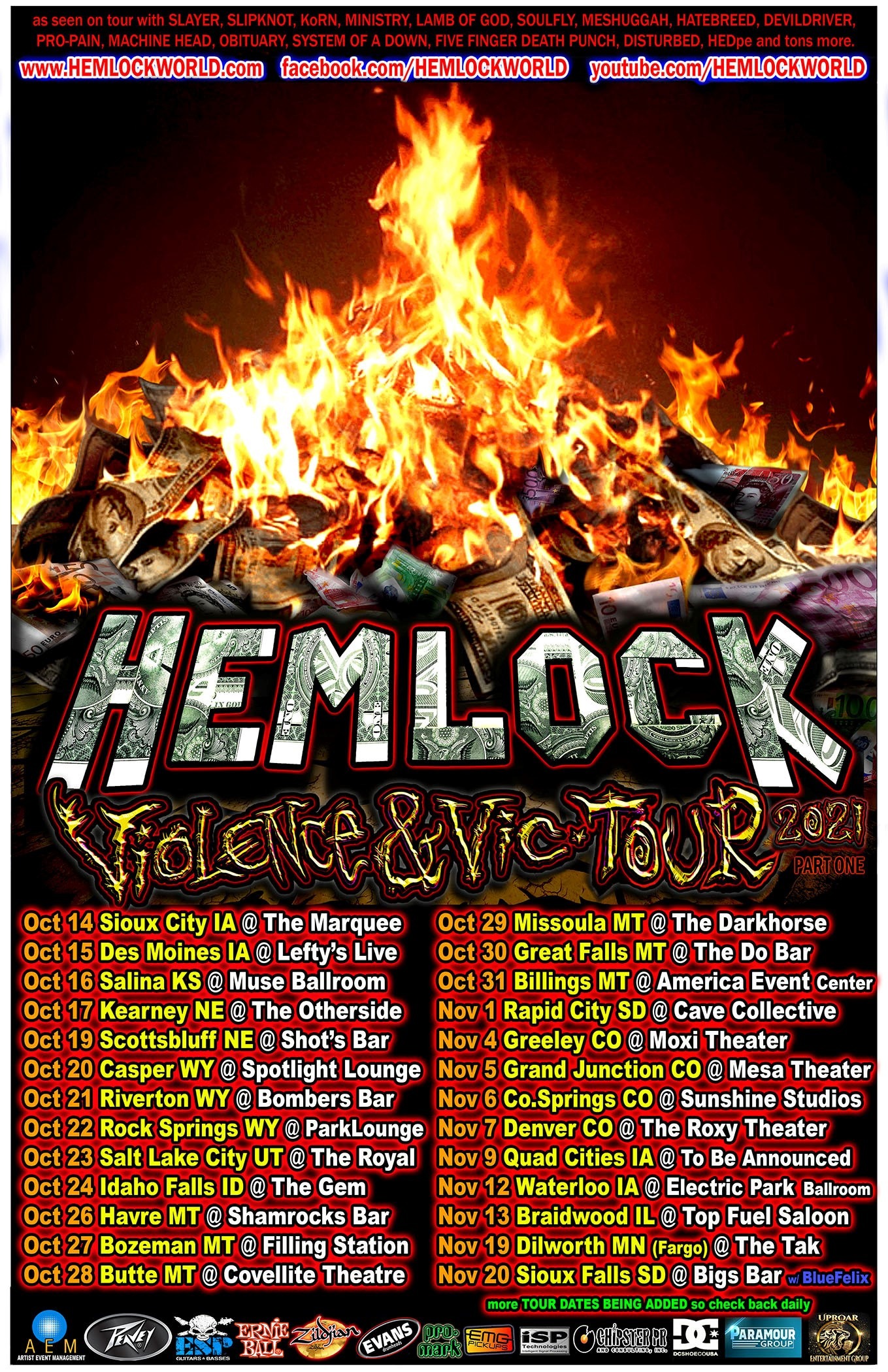 Hemlock Tour Dates